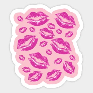 Cover Me In Kisses Playful Pink Lipstick Flirtatious Fun Sticker